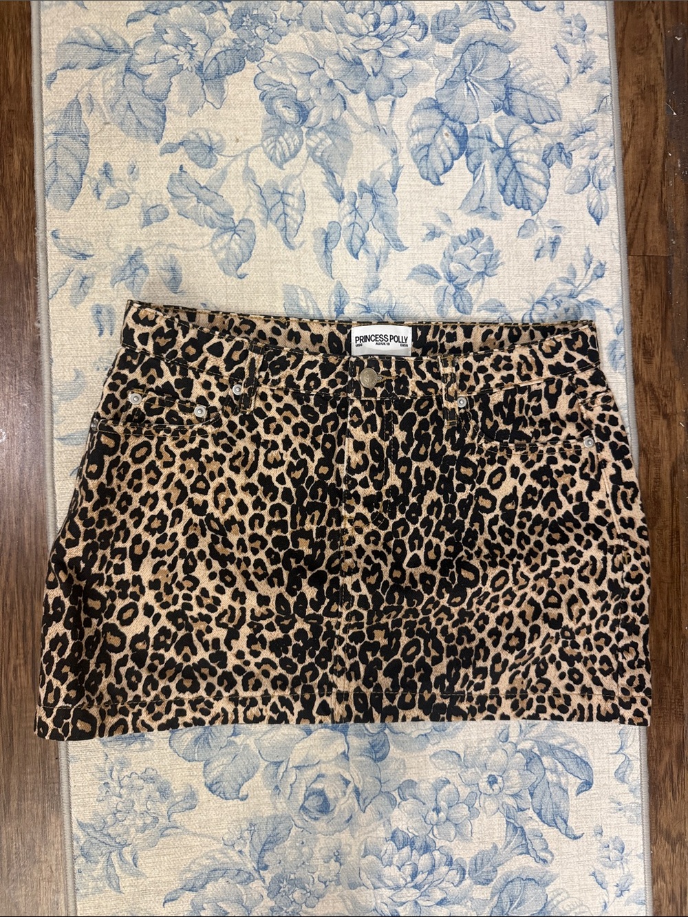 Princess Polly Leopard Mini Skirt in Tan and Black